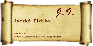 Jaczkó Ildikó névjegykártya