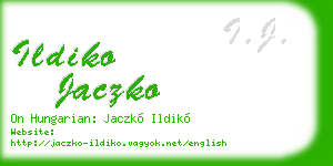 ildiko jaczko business card